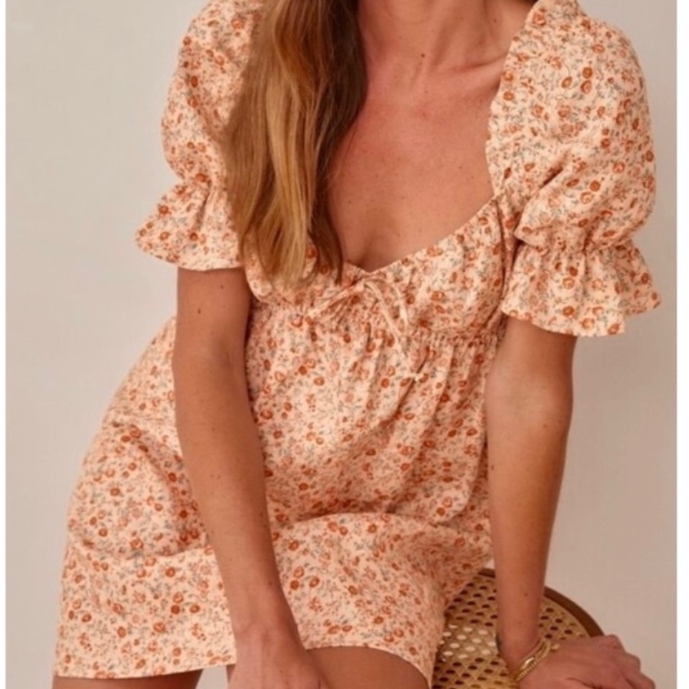 [Reformation] Channa Linen Ditsy Floral Mini Dress Fairy